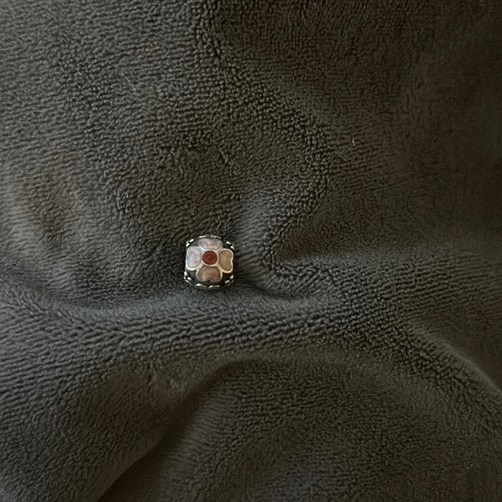 Pandora Pink Enamel Flower Dots 925 Silver Charm Bead Authentic